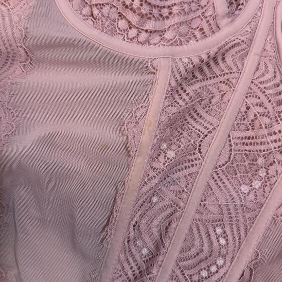 Pink Lace Strapless Corset Top - Picture 4 of 5